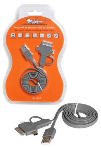 Кабель USB AirLine ACH-4-13 серые