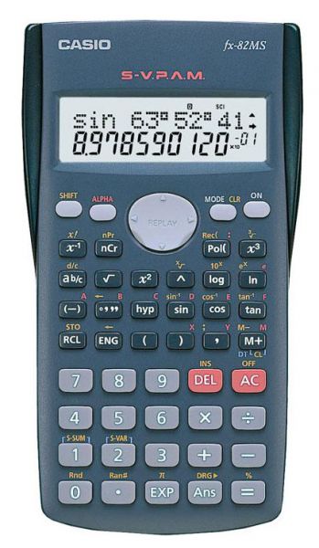 Калькулятор Casio FX-82MS 10+2 разряда серый 240 функций питание от батареи
