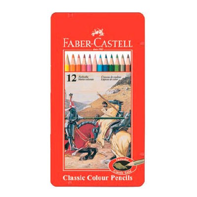 Карандаши цветные FABER-CASTELL Рыцарь 115844 в металлической коробке 12 цветов