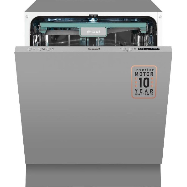 Встраиваемая посудомоечная машина Weissgauff BDW 6033 Wi-Fi Inverter Autoopen полноразмерная, серебристый